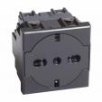 Axolute антрацит Розетка FLAT 2P+E и детской защитой