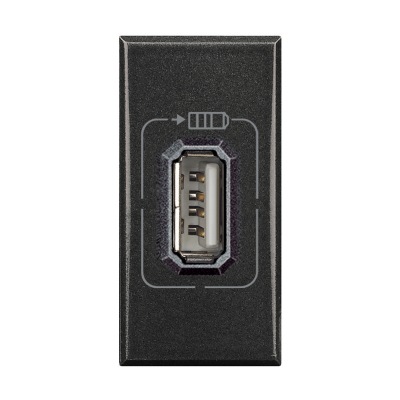 Axolute anthracite Socket USB 1 module Type C