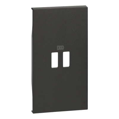 LivingNow black Cover plate USB Socket 2 modules