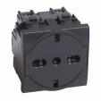 Bticino Living Light anthracite Socket 2P+E and protected contacts FLAT