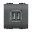 Bticino Living Light antracīts Rozete USB 2 moduļi Type C