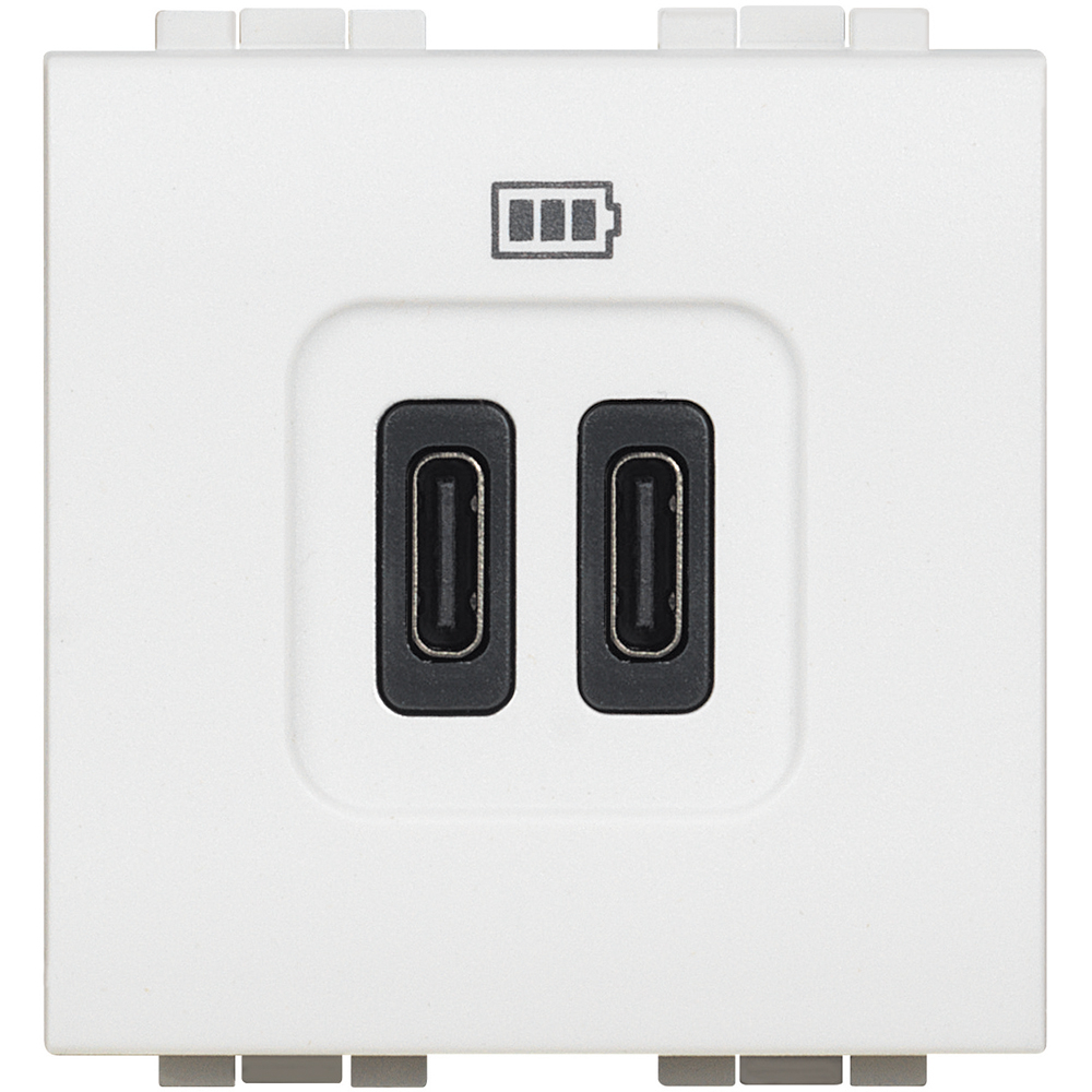 Bticino Living Light balts Rozete USB 2 moduļi Type C