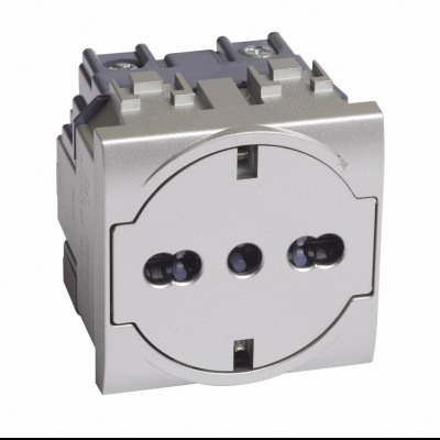 Bticino Living Light tech Socket 2P+E and protected contacts FLAT