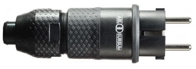 Kontakt dakša 2P+E elamīda melna IP54