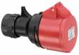CEE connector, IP44, 16A, 5-pole, 400V, 6h, red, screwless