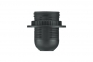 Lamp holder, thermoplastic, blackE27-1flange