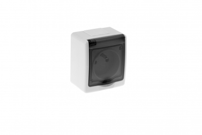 socket  BETA,1 module,2P+PE,IP44,smoky cover