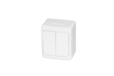 switch BETA,1 module, double on/off ,IP44,white