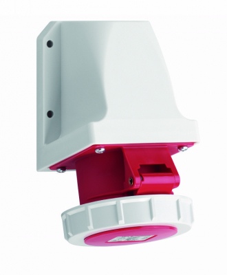 CEE wall socket, IP67, 16A, 3-pole, 110V, 4h, yellow