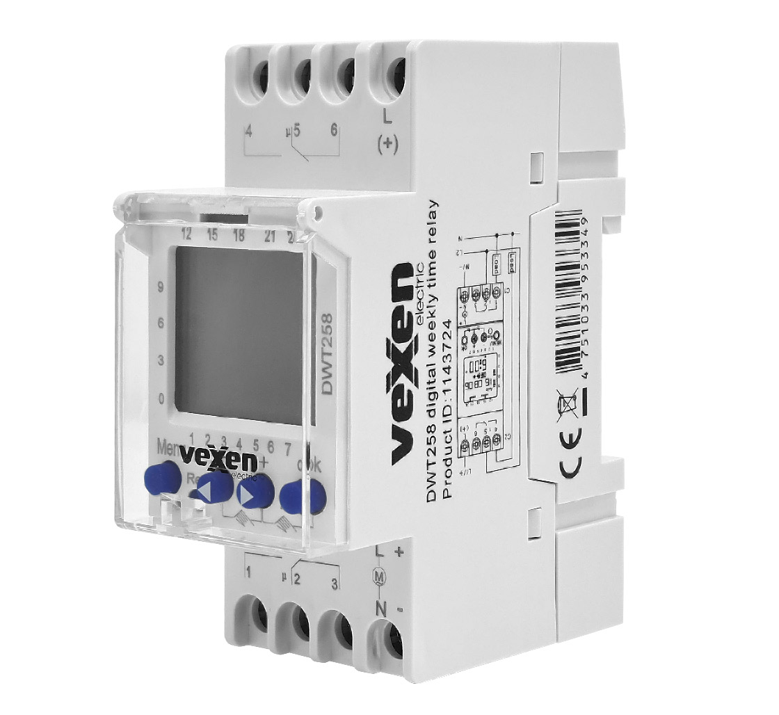 DWT258 Digital weekly time relay 2CO, 16A, AC230V