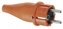 SCHUKO rubber plug, orange, 2 earthing systems, IP44