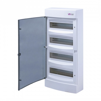 ECT48PT-s plastmasas sadalne 48 moduļi virsapmetuma, caurspīdīgas durvis PE 28/4x6 N IP40