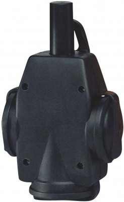 SCHUKO solid rubber suspended triple-connector, black