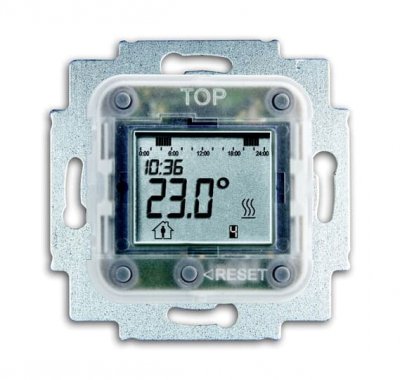 BJ  Room thermostat, flush-mounted Change-over contact, setpoint indication, timer