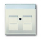 B55 bēšs plate 2xRJ ar vāciņu