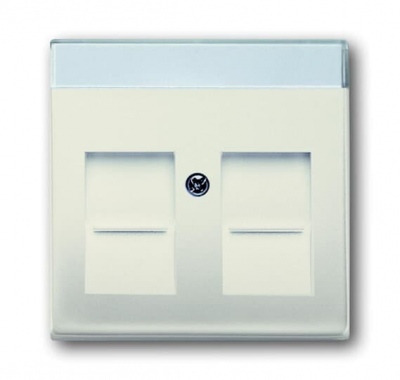 B55 bēšs plate 2xRJ ar vāciņu