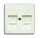 B55 chalet-white plate 2xRJ ar vāciņu