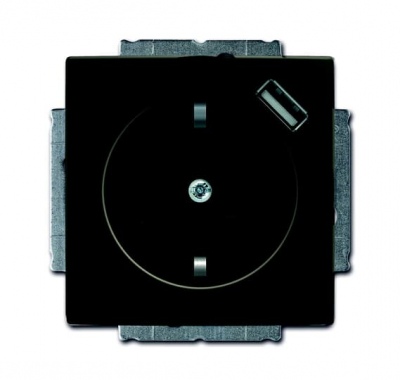 B55 chateau-black Rozete ar zemējumu ar USB