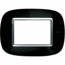 Bticino Axolute itāļu standarts ELLIPTIC solid black Rāmis - 3 moduļiod