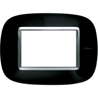 Axolute Рамка Итальянский стандарт ELLIPTIC solid black - 3 модуля