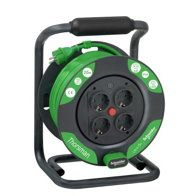 Thorsman - Cable reel 20m HO5VVF 3G1.5 IP20 Schuko