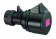 CEE connector, black, IP44, 16A, 5-pole, 400V, 6h, red
