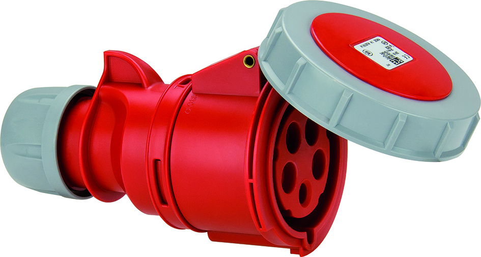 CEE connector, IP67, 32A, 4-pole, 400V, 6h, red