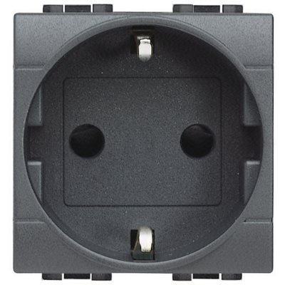 Bticino Living Light antracīts Rozete ar zemējumu un bērnu aizsardzību