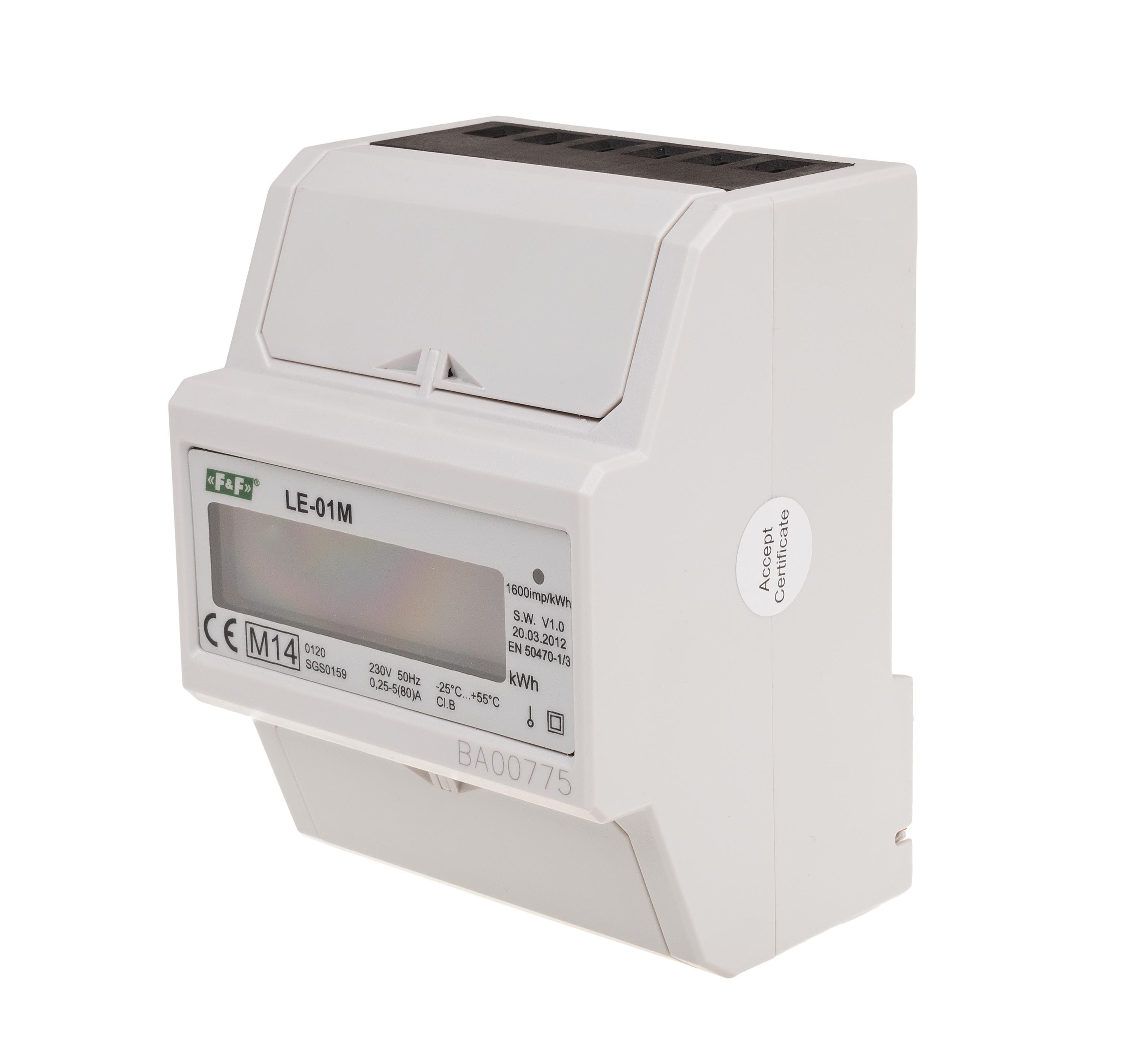 LE-01M  electric energy meter,one phase RS-485 MODBUS, LCDdisplay , cl