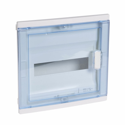 Щит встраиваемый Nedbox - с синей полупрозрачной скругленной дверью - 1 рейка - 12+2 модуля