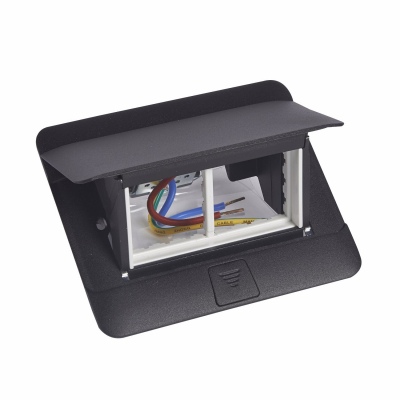 Выдвижной розеточный блок - неукомплектованный - IP 40 - 4 модуля - черный