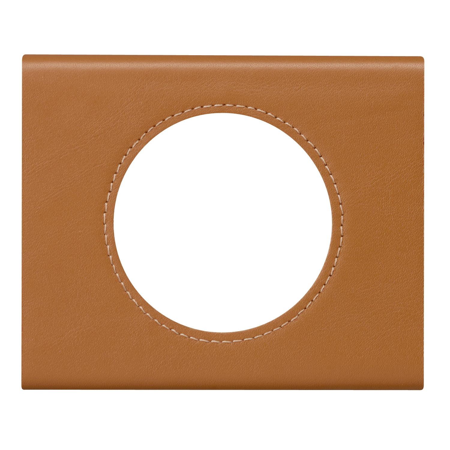 1 GANG PLATE LEATHER CARAMEL