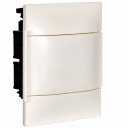 Practibox S flush-mounting cabinet for masonry - earth + neutral terminal blocks - white door - 1 row - 4 modules/row
