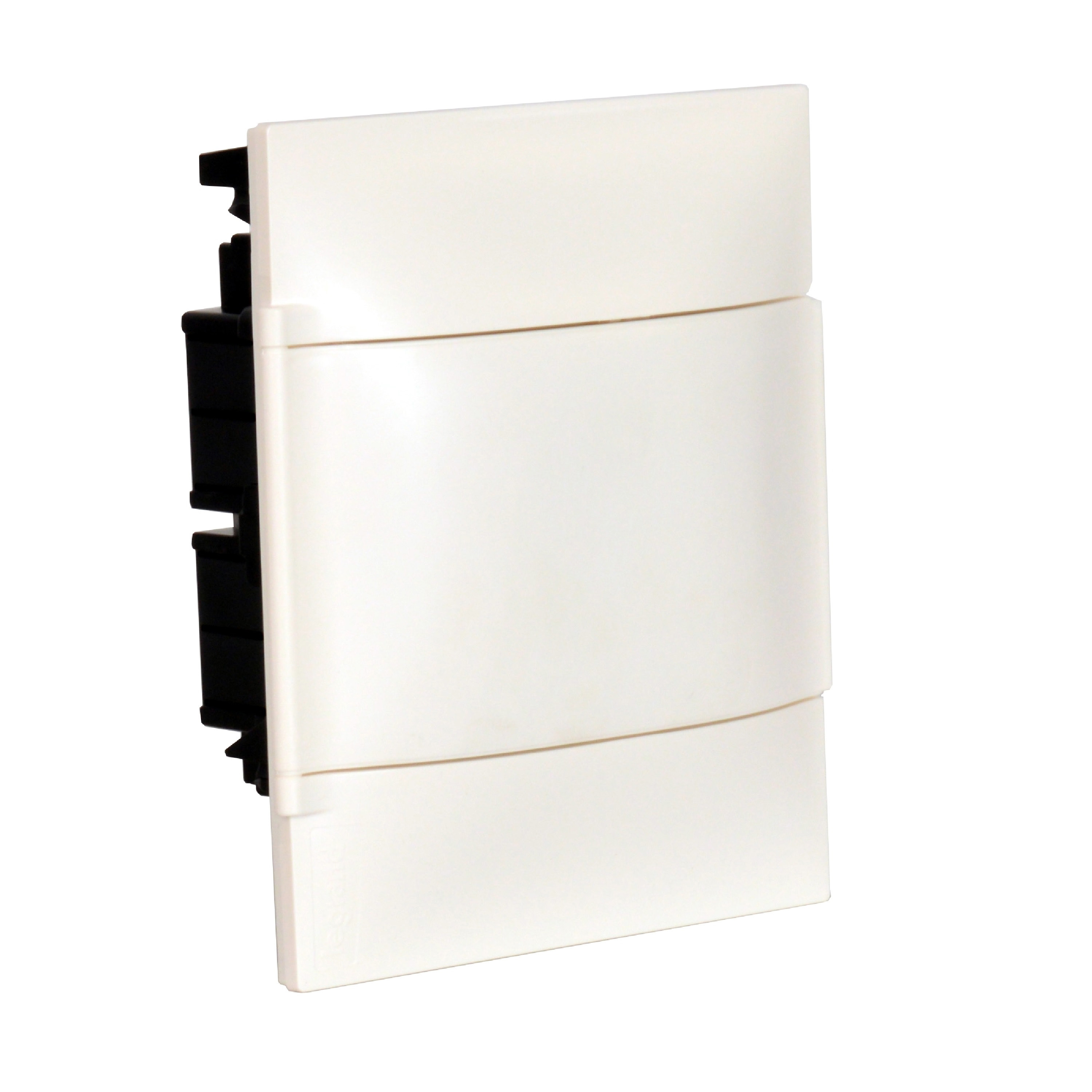 Practibox S flush-mounting cabinet for masonry - earth + neutral terminal blocks - white door - 1 row - 8 modules/row