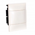 Practibox S flush-mounting cabinet for masonry - earth + neutral terminal blocks - white door - 1 row - 8 modules/row