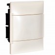 Practibox S flush-mounting cabinet for dry partition - earth + neutral terminal blocks - white door -1 row 4 modules/row