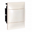 Practibox S flush-mounting cabinet for dry partition - earth + neutral terminal blocks - white door -1 row 6 modules/row
