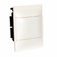 Practibox S flush-mounting cabinet for dry partition - earth + neutral terminal blocks - white door -1 row 8 modules/row