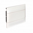 Practibox S flush-mounting cabinet for masonry - earth + neutral terminal blocks - white door - 1 row - 12 modules/row