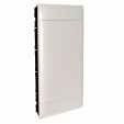 Practibox S flush-mounting cabinet for masonry - earth + neutral terminal blocks - white door - 3 rows - 12 modules/row