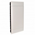 Practibox S flush-mounting cabinet for masonry - earth + neutral terminal blocks - white door - 4 rows - 12 modules/row