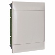 Practibox S flush-mounting cabinet for dry partition -earth + neutral terminal blocks -white door -2 rows 12 modules/row