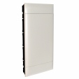 Practibox S flush-mounting cabinet for dry partition -earth + neutral terminal blocks -white door -4 rows 12 modules/row