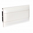 Practibox S flush-mounting cabinet for masonry - earth + neutral terminal blocks - white door - 1 row - 18 modules/row