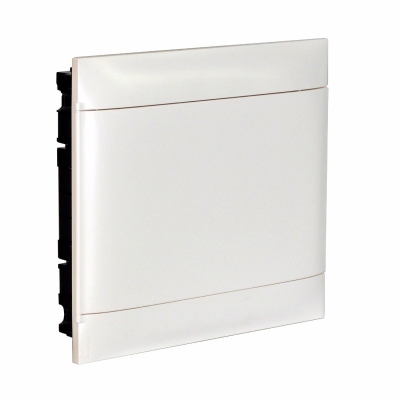 Practibox S flush-mounting cabinet for masonry - earth + neutral terminal blocks - white door - 2 rows - 18 modules/row