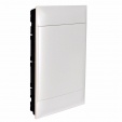 Practibox S flush-mounting cabinet for masonry - earth + neutral terminal blocks - white door - 3 rows - 18 modules/row