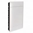 Practibox S flush-mounting cabinet for masonry - earth + neutral terminal blocks - white door - 3 rows - 18 modules/row
