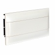 Practibox S flush-mounting cabinet for dry partition -earth + neutral terminal blocks -white door -1 row -18 modules/row