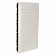 Practibox S flush-mounting cabinet for dry partition -earth + neutral terminal blocks -white door -4 rows 18 modules/row