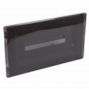 Flush-mounting cabinet Practibox -earth + neutral -transparent door -18 modules